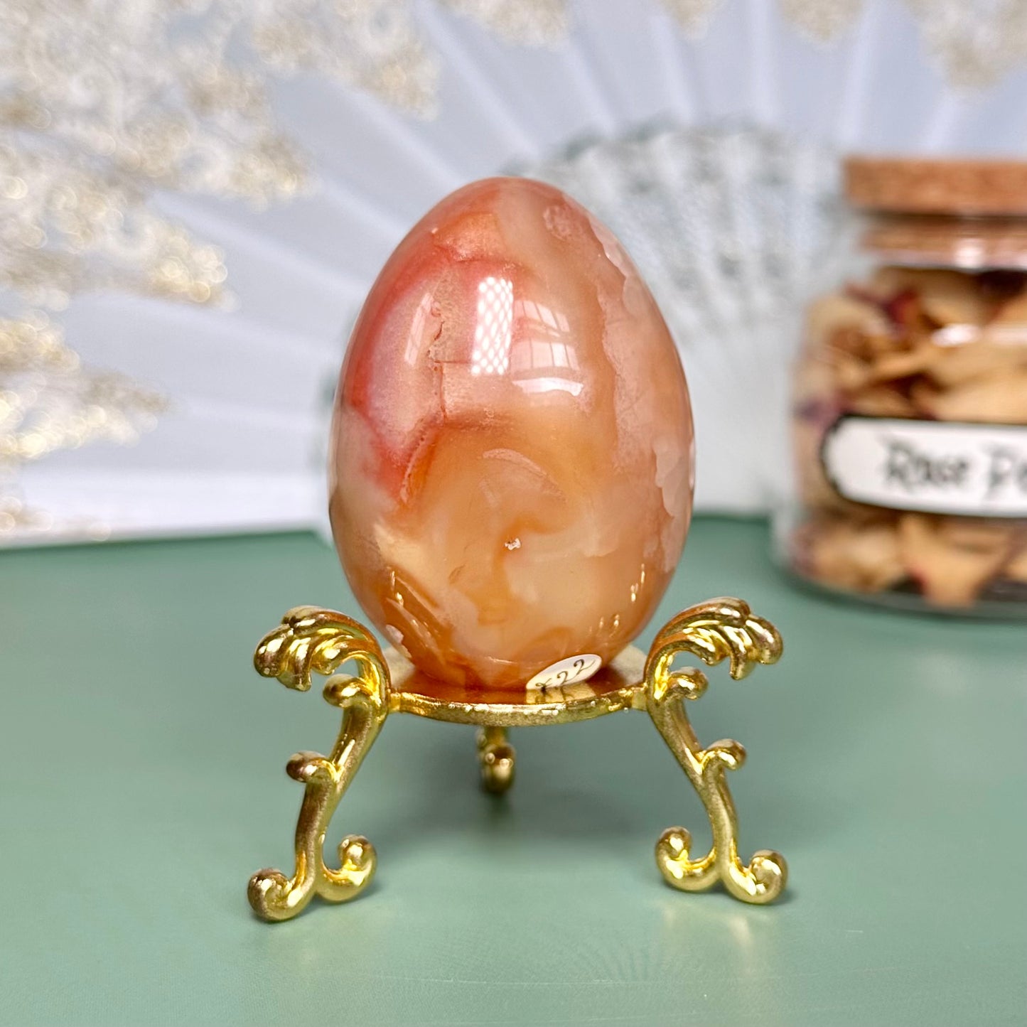 Carnelian Druzy Egg
