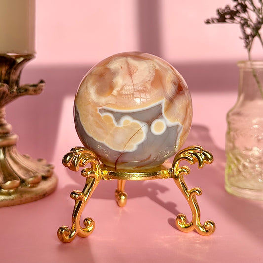 Carnelian Flower Agate Sphere