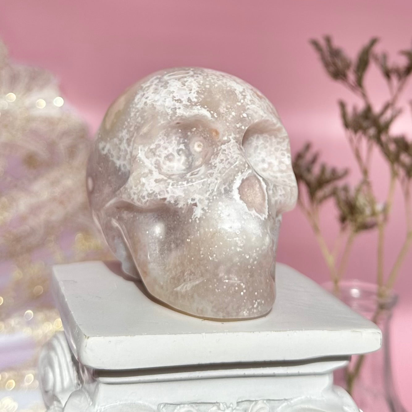 Flower Agate Skull