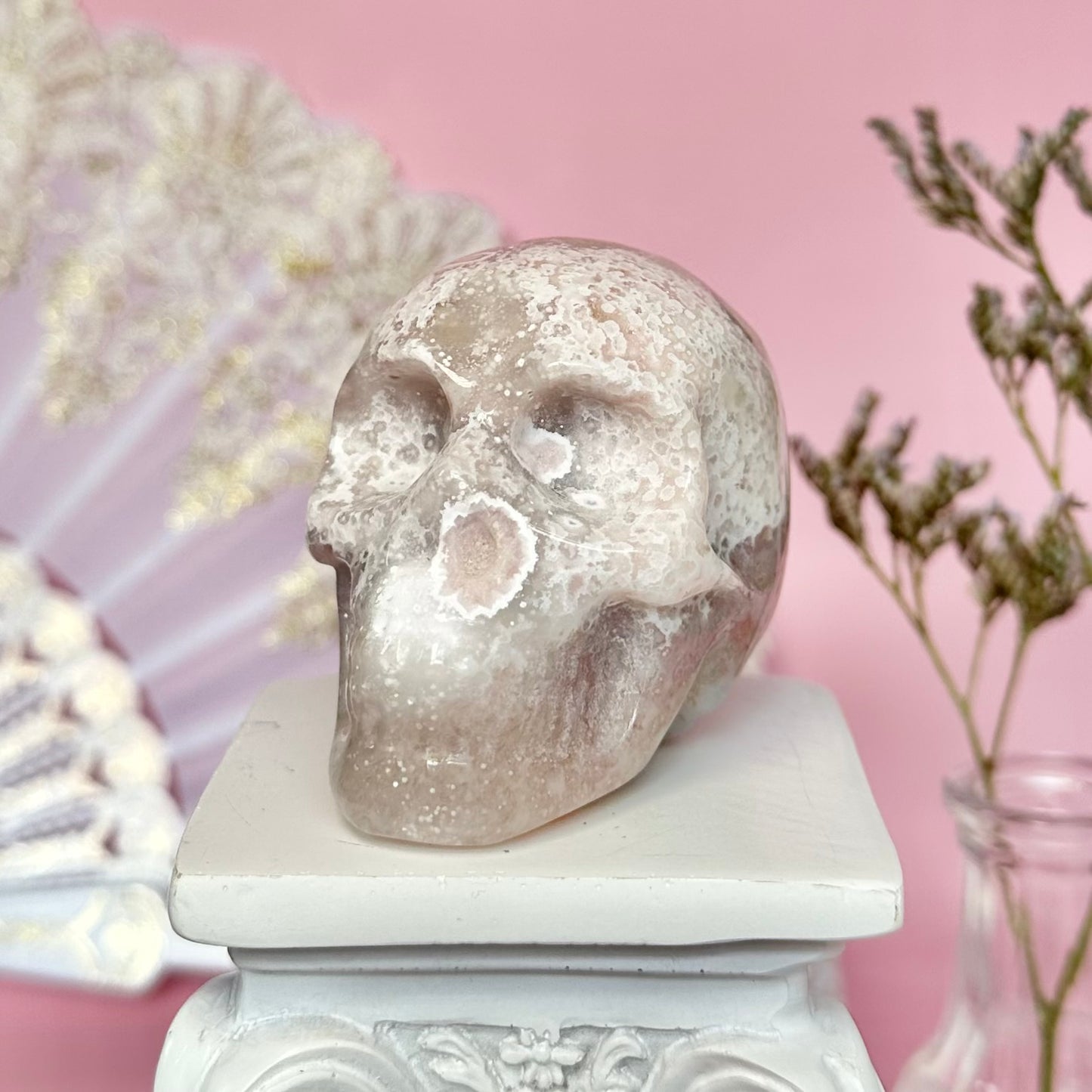 Flower Agate Skull