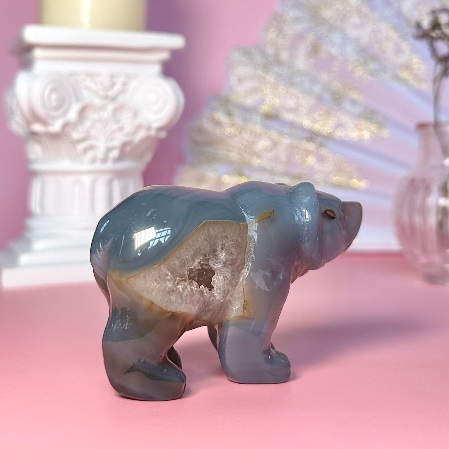 Druzy Agate Bear