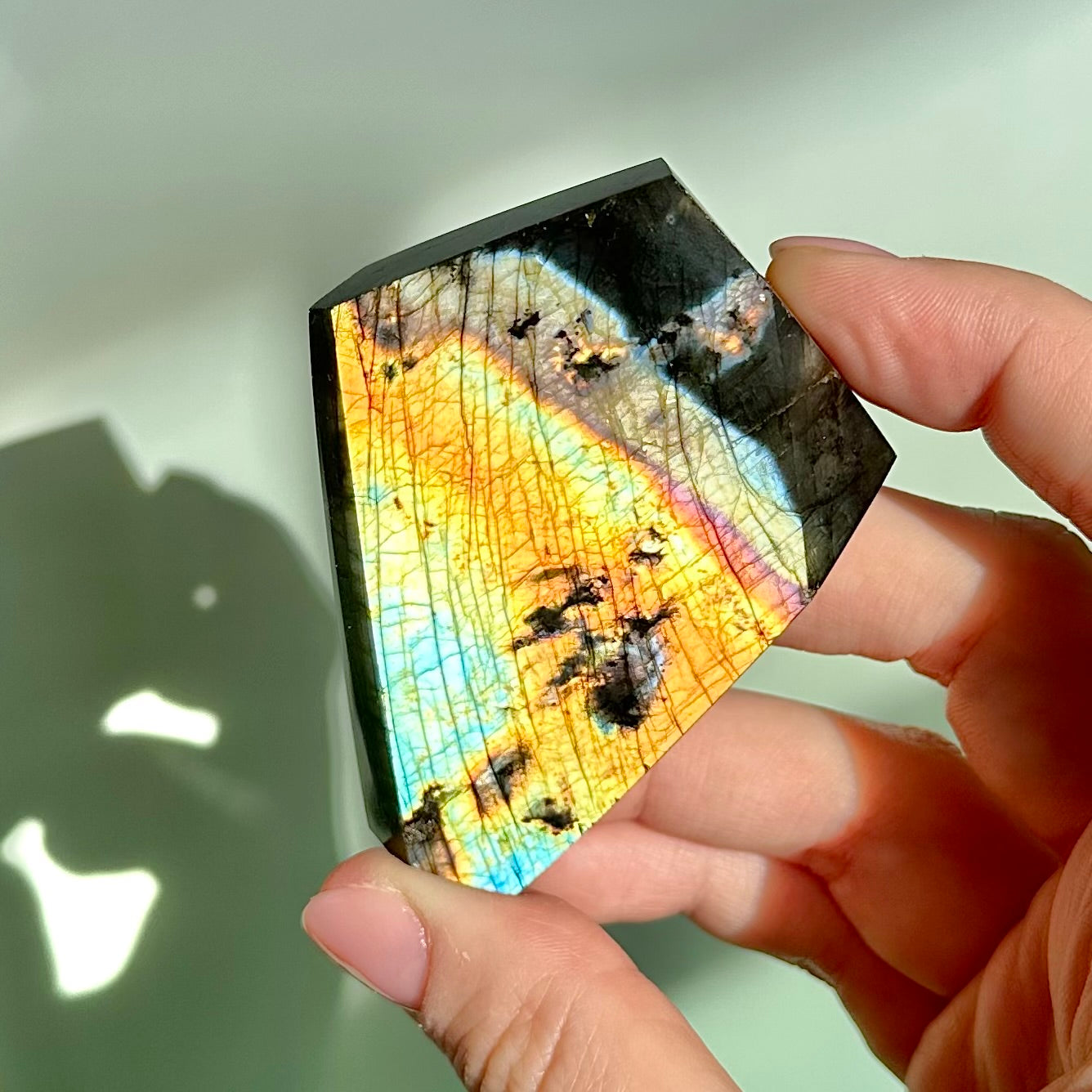 Rainbow Labradorite Faceted Free Form