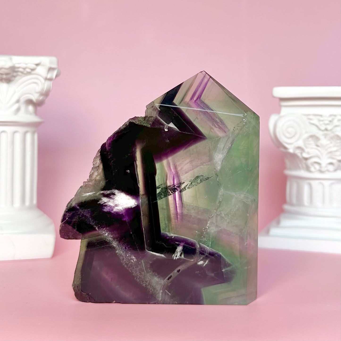 Semi-Polished Fluorite Tower