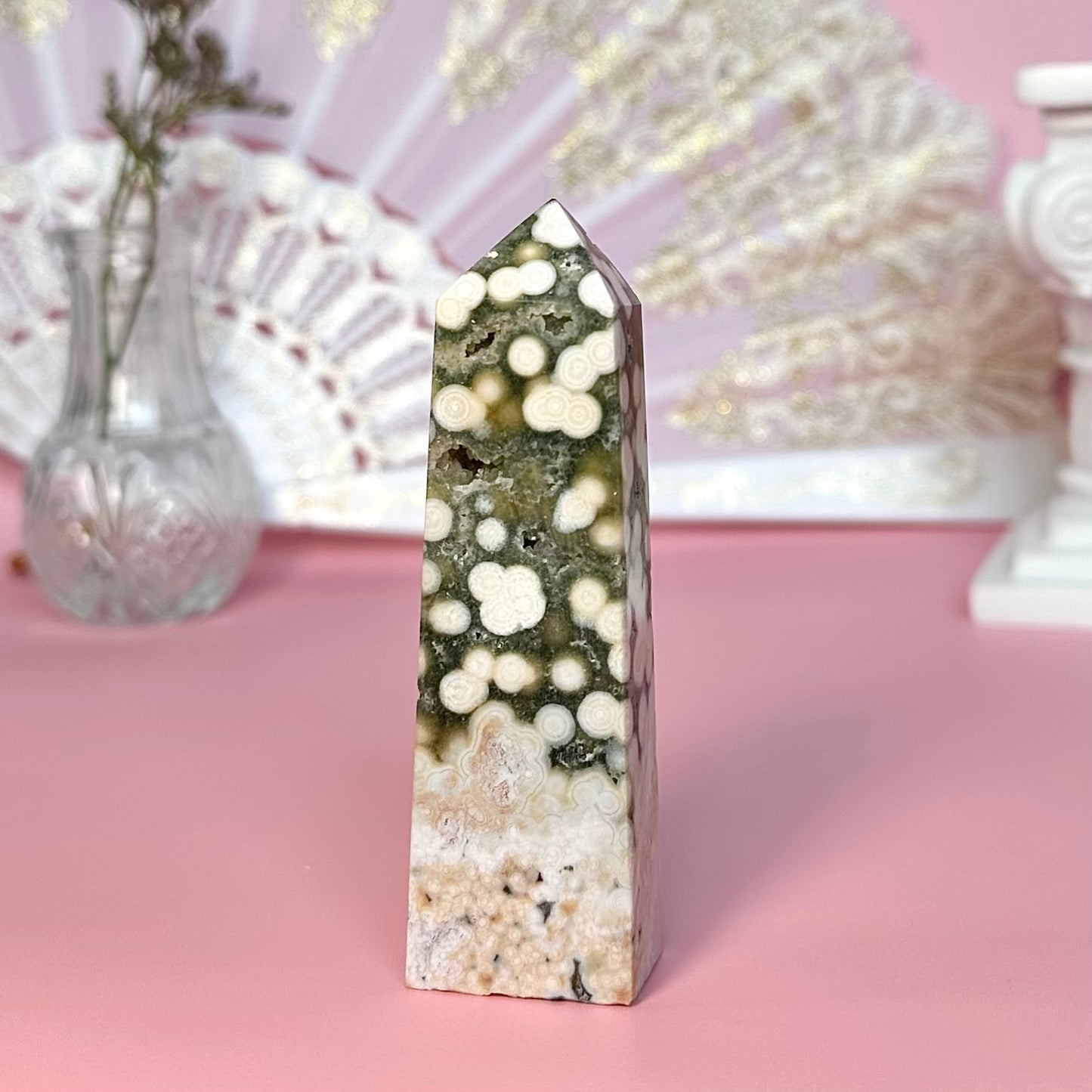 Orbicular Druzy Ocean Jasper Tower