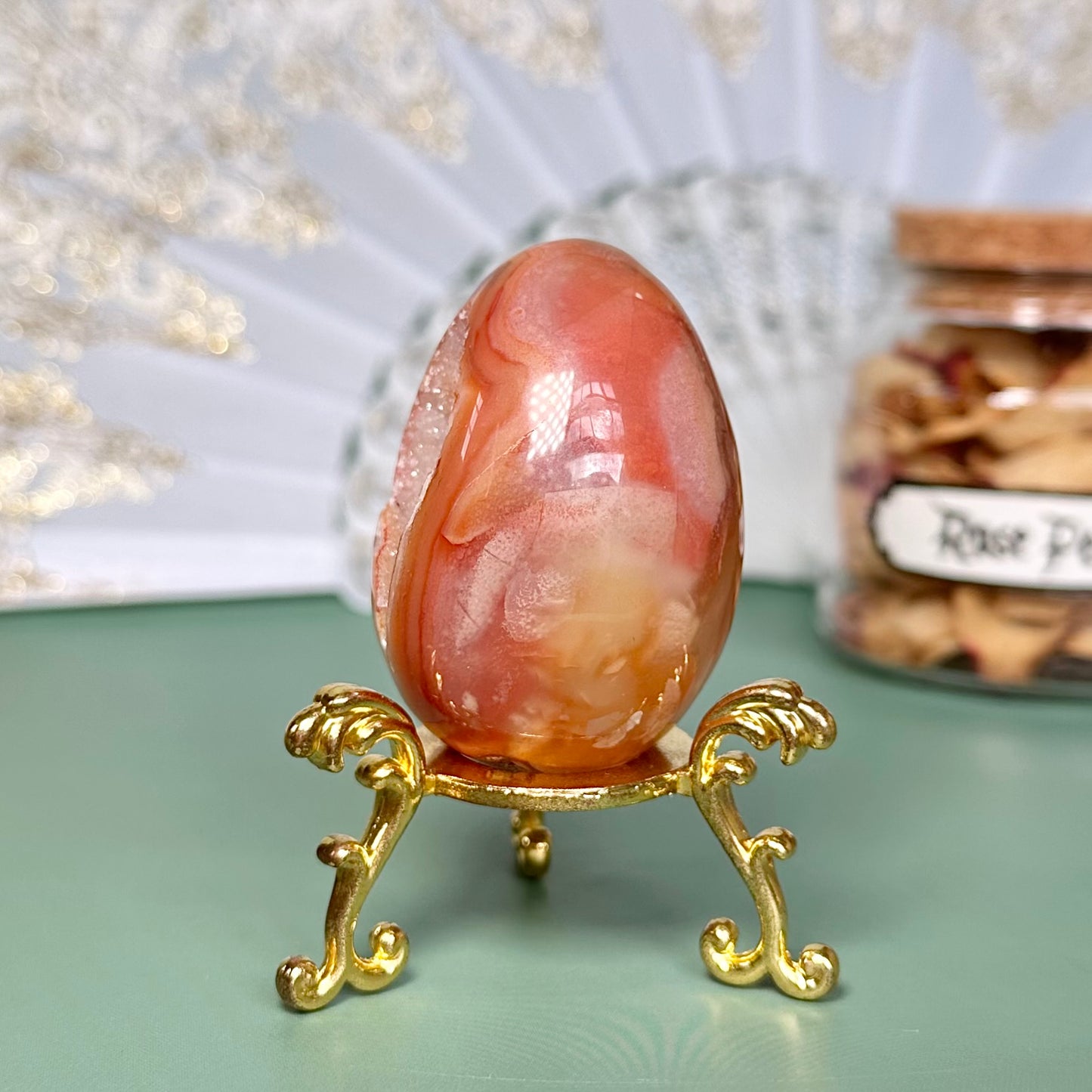 Carnelian Druzy Egg
