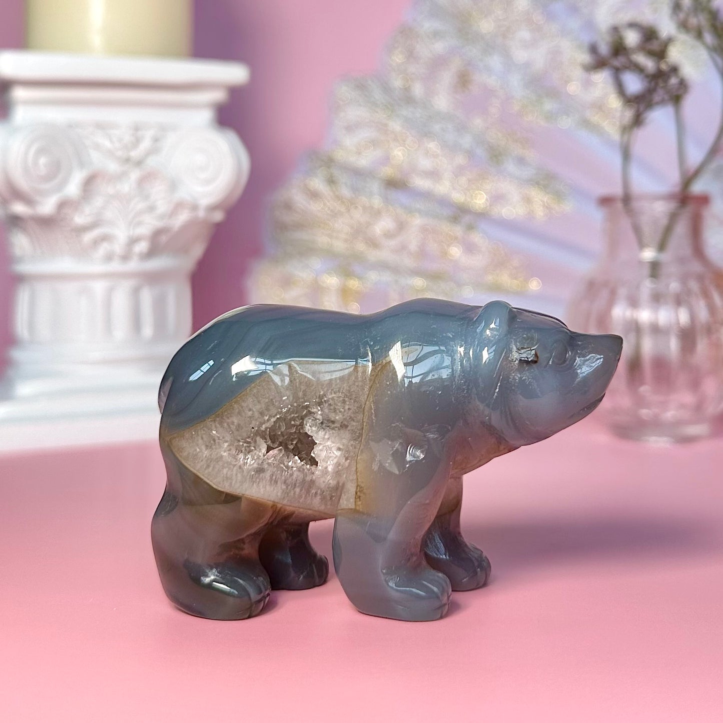 Druzy Agate Bear