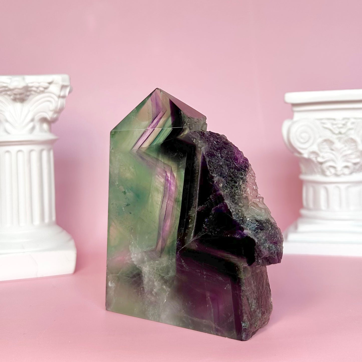 Semi-Polished Fluorite Tower