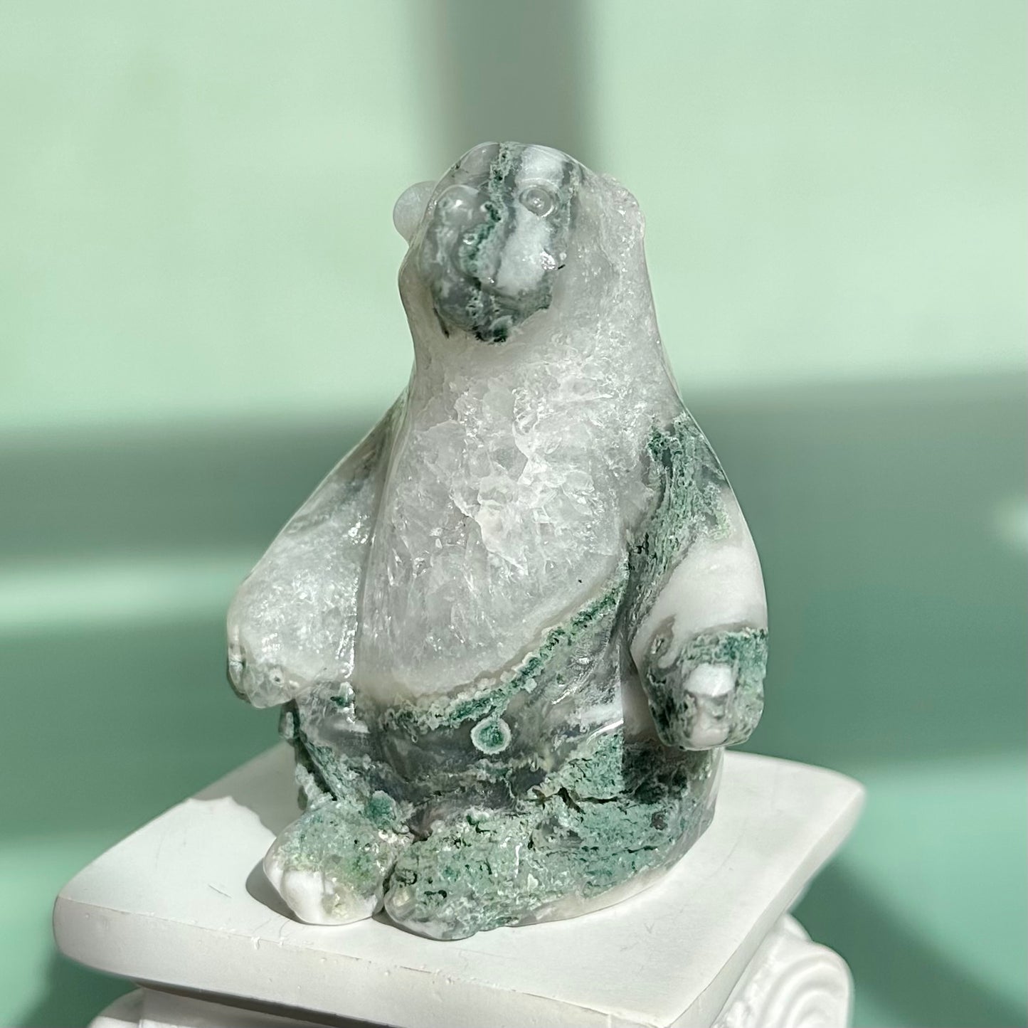 Moss Agate Bear
