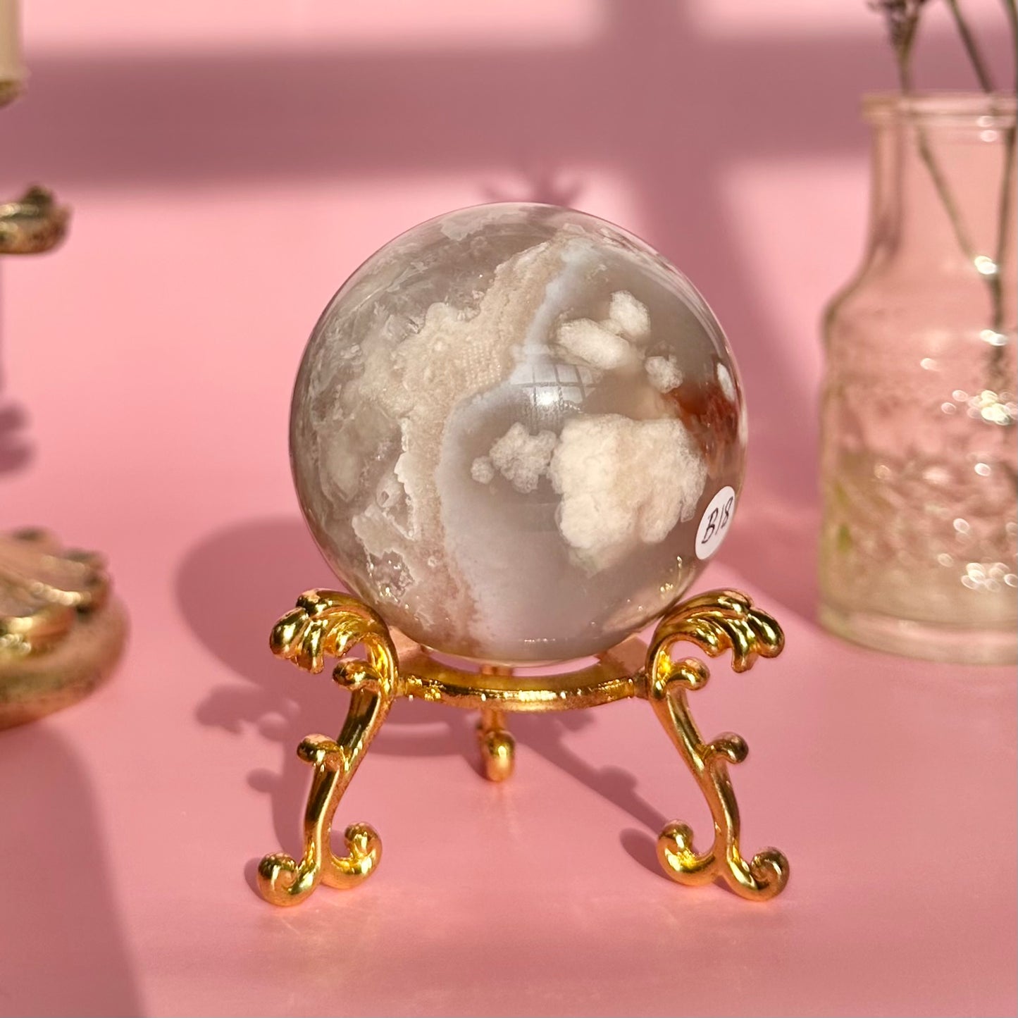 Pink Amethyst Flower Agate Sphere