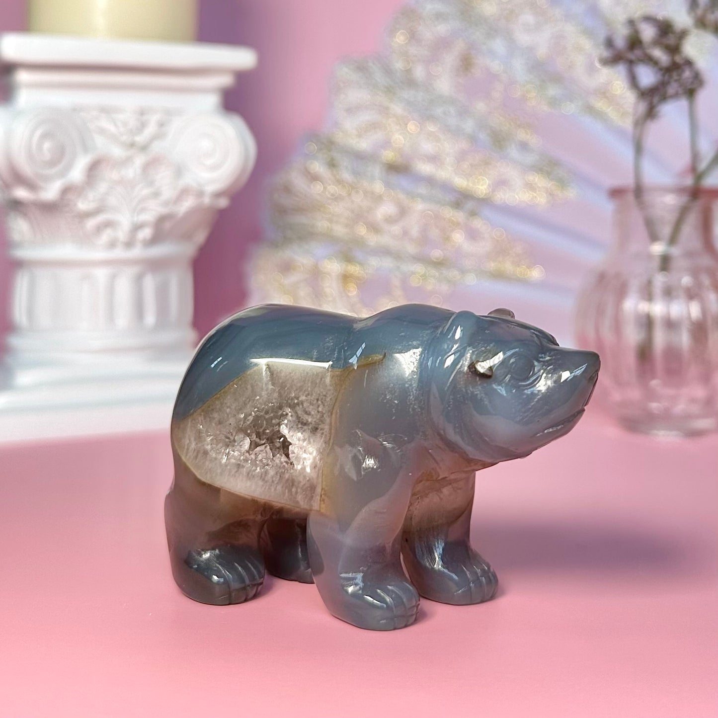 Druzy Agate Bear