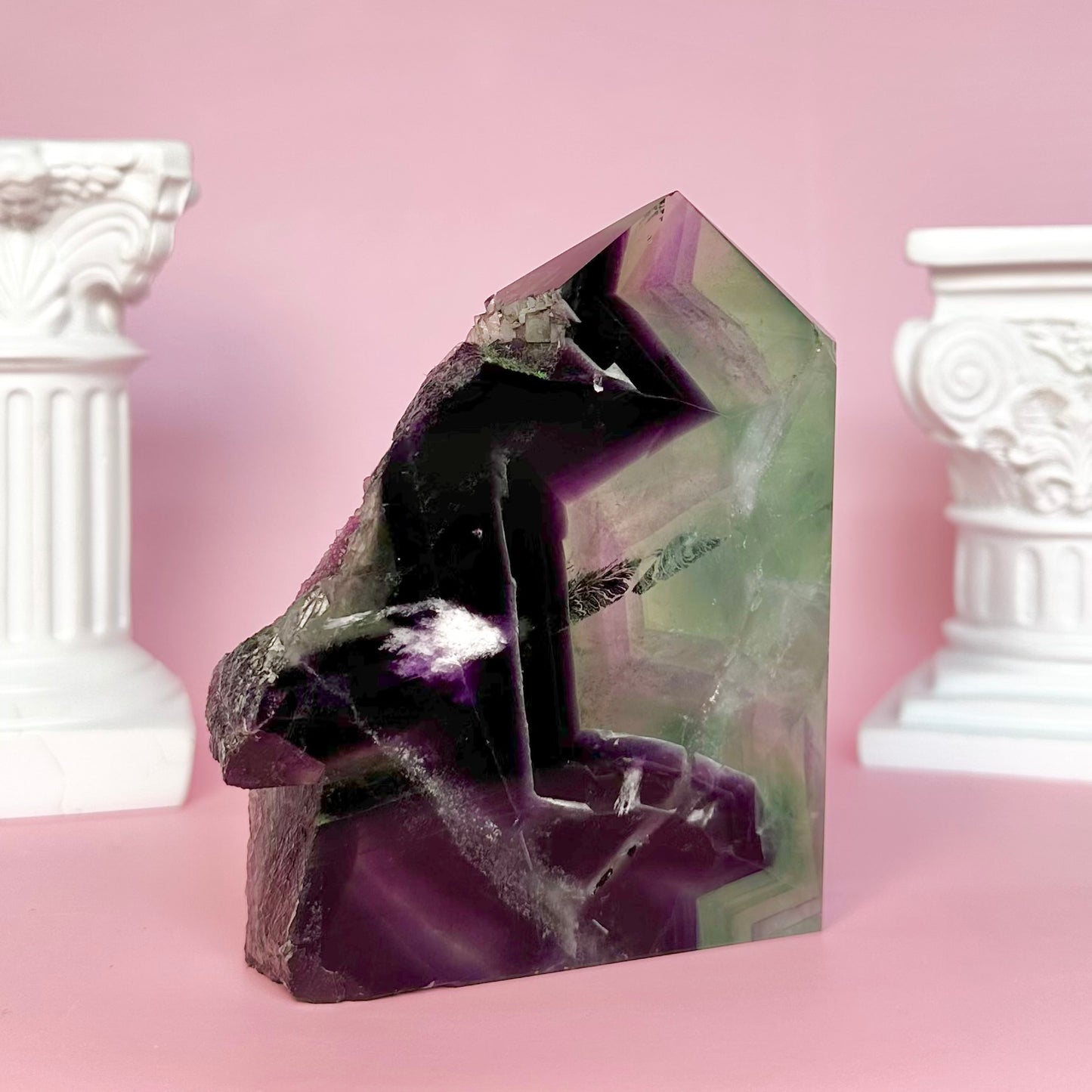 Semi-Polished Fluorite Tower