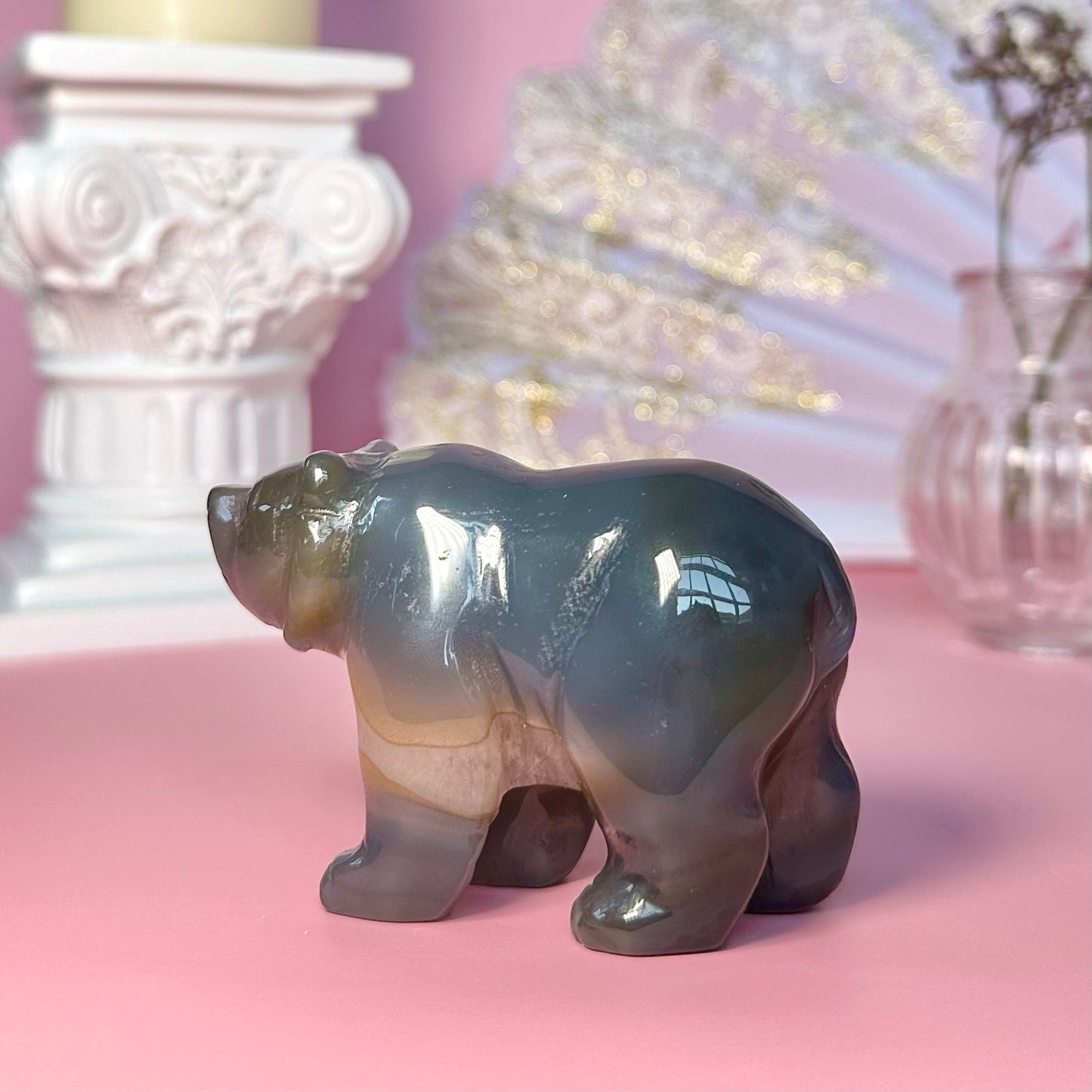 Druzy Agate Bear