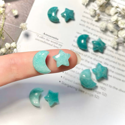 Amazonite Mini Moon & Star Pair