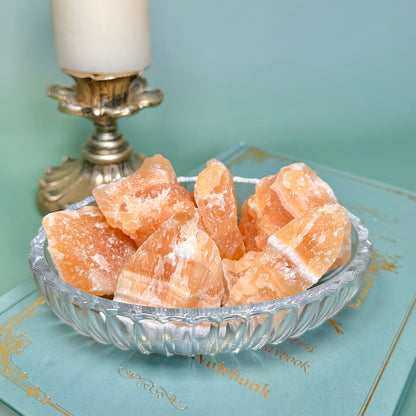 Orange Calcite Raw Chunks