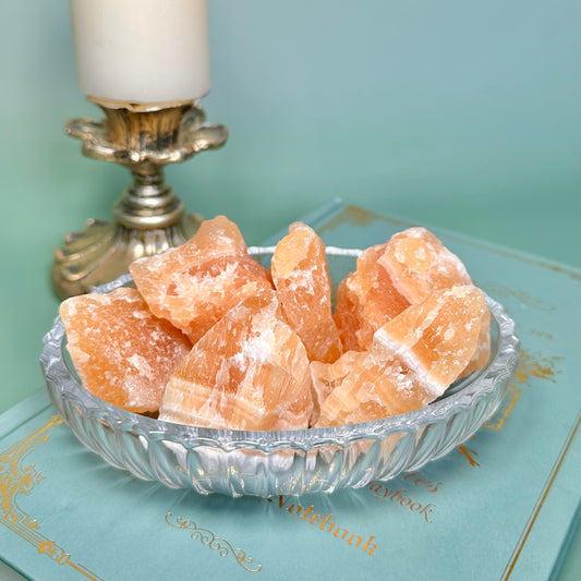 Orange Calcite Raw Chunks