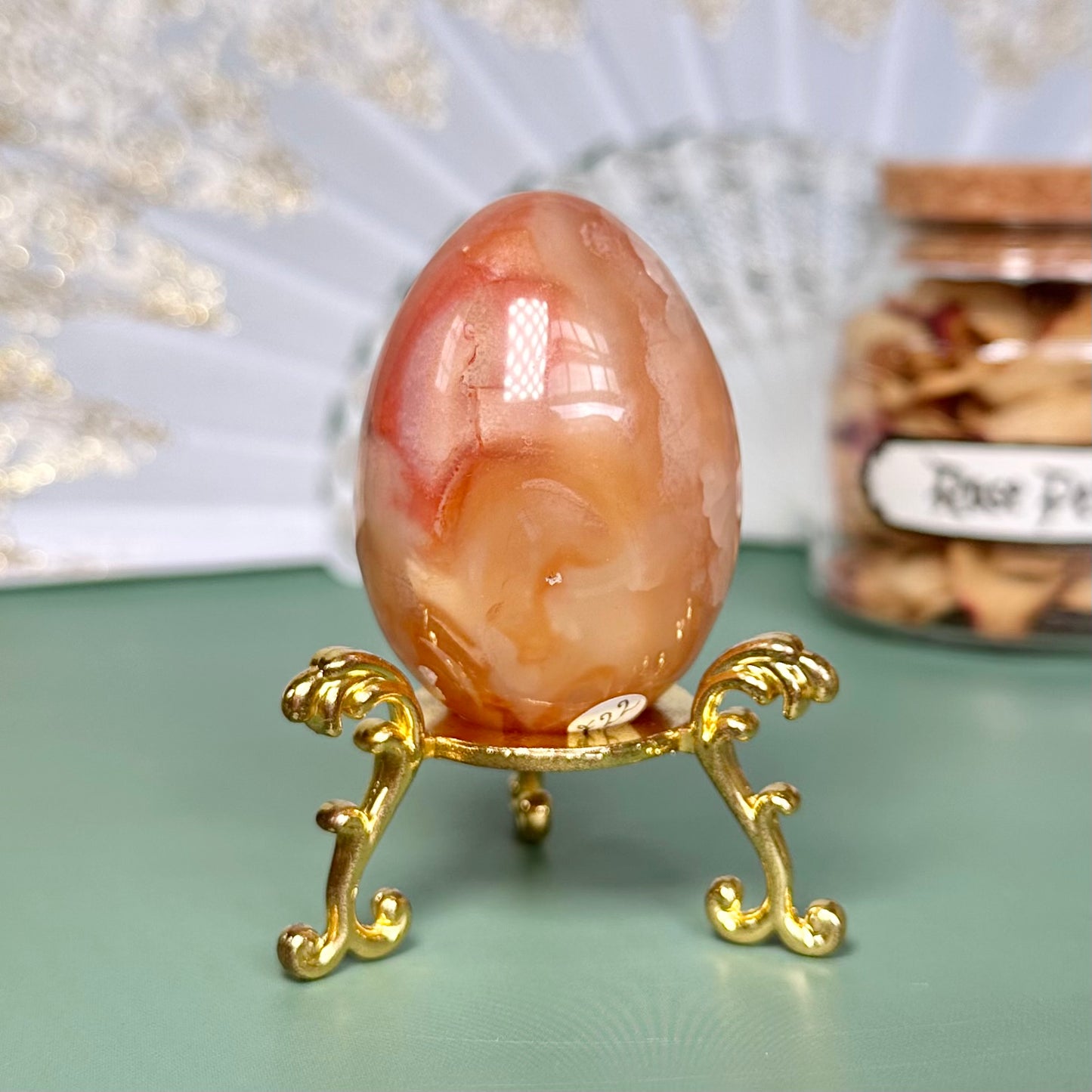 Carnelian Druzy Egg