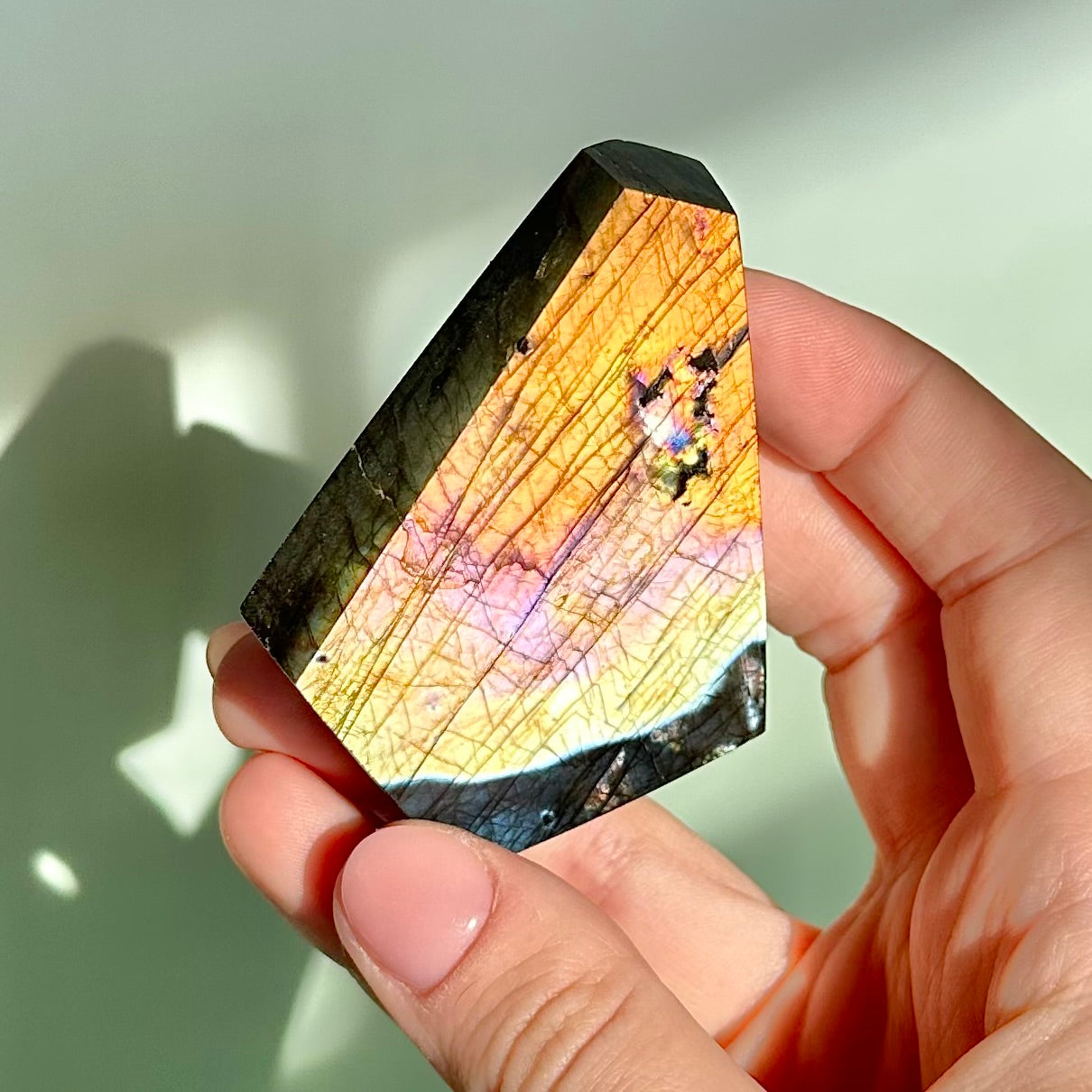 Rainbow Labradorite Faceted Free Form