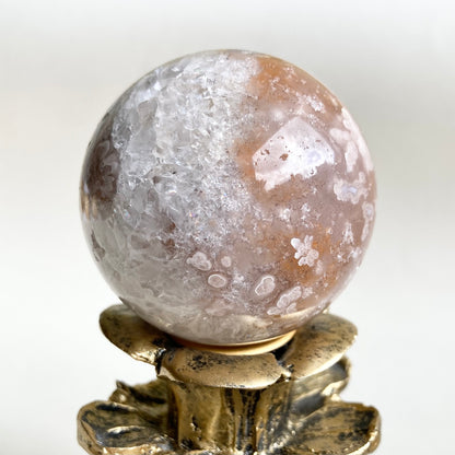 Snow Druzy Flower Agate Sphere