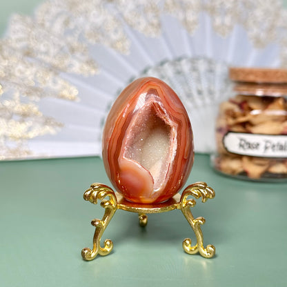Carnelian Druzy Egg