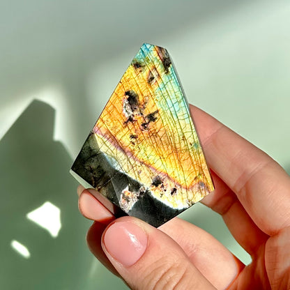 Rainbow Labradorite Faceted Free Form