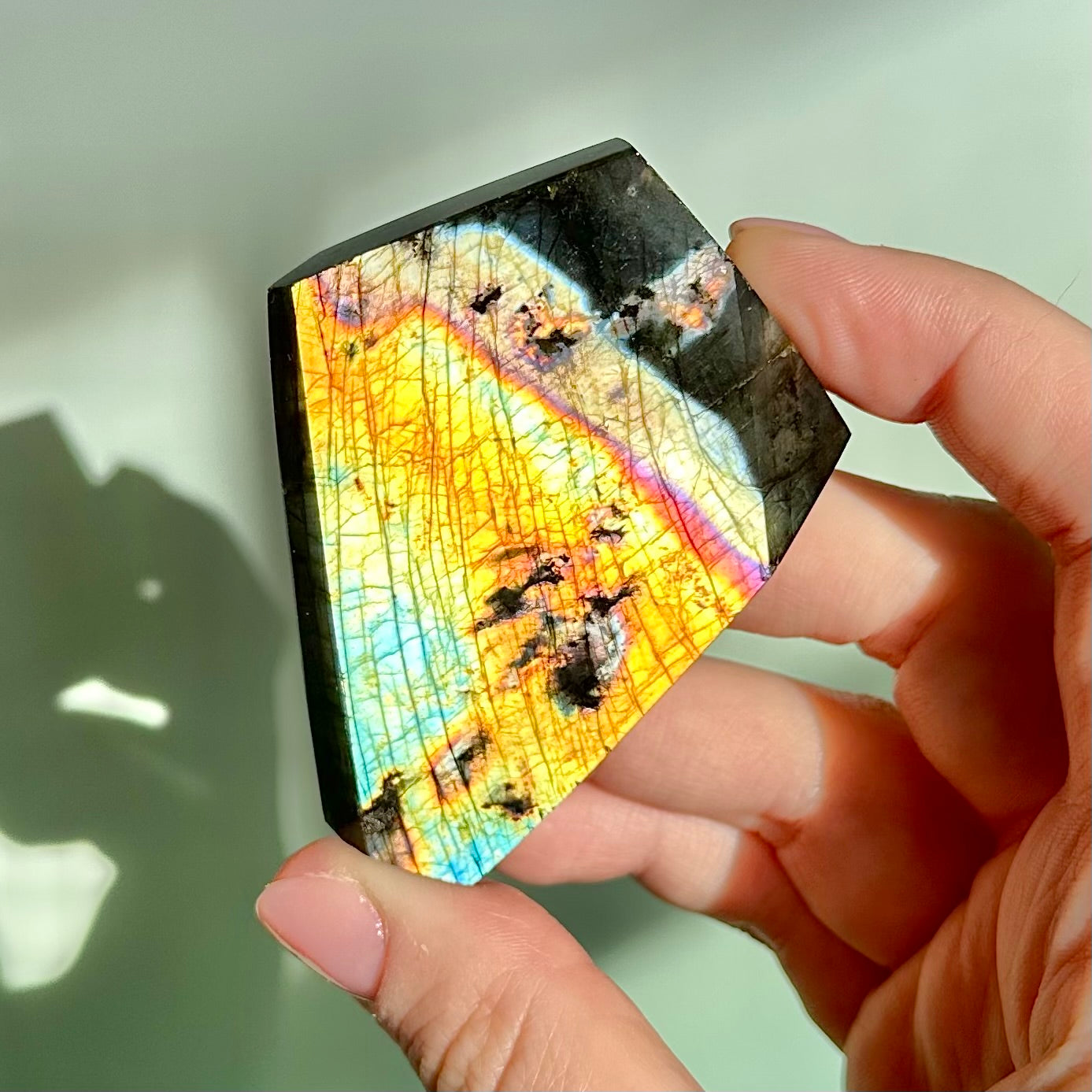 Rainbow Labradorite Faceted Free Form