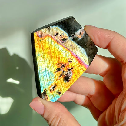 Rainbow Labradorite Faceted Free Form