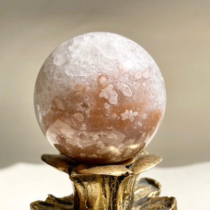 Snow Druzy Flower Agate Sphere