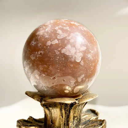 Snow Druzy Flower Agate Sphere