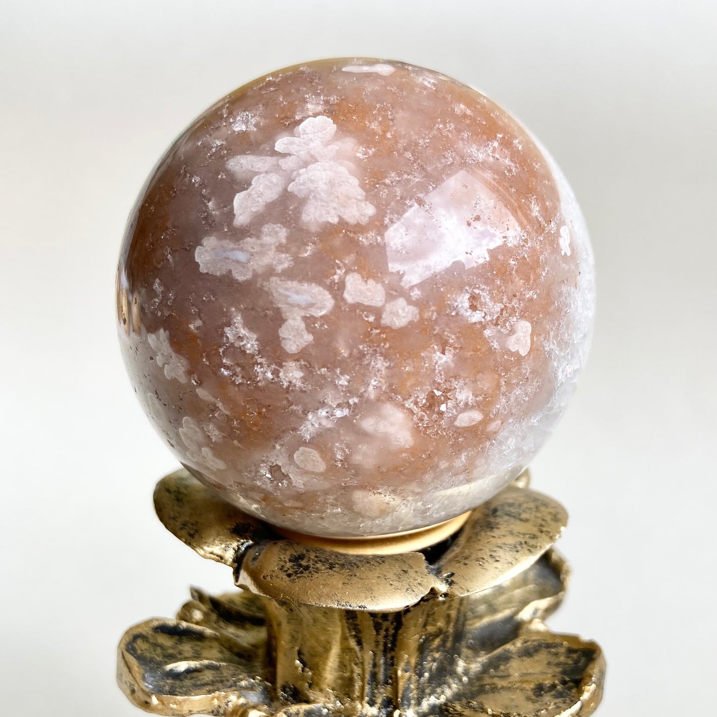 Snow Druzy Flower Agate Sphere