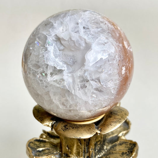 Snow Druzy Flower Agate Sphere