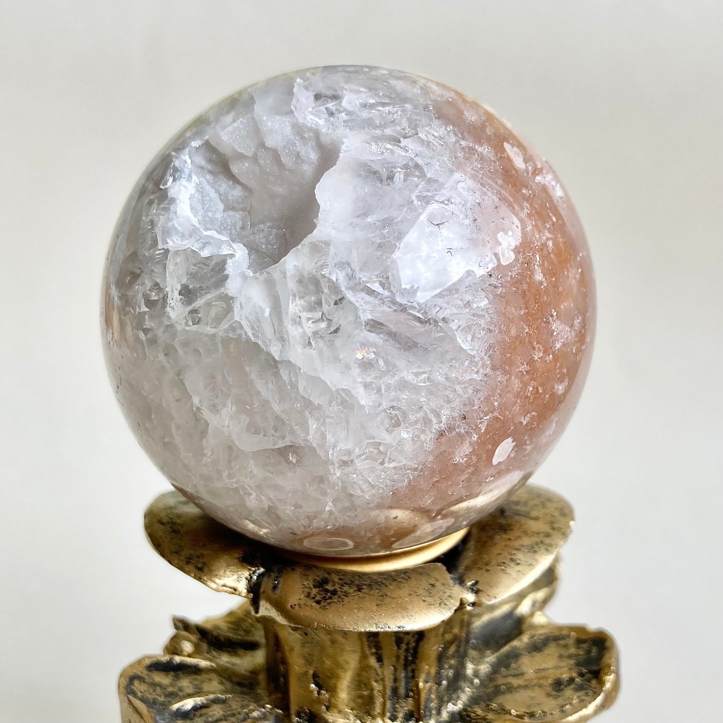 Snow Druzy Flower Agate Sphere