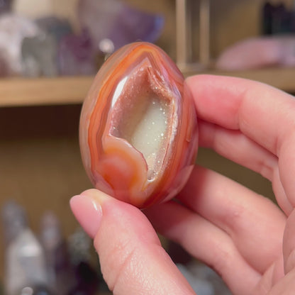 Carnelian Druzy Egg