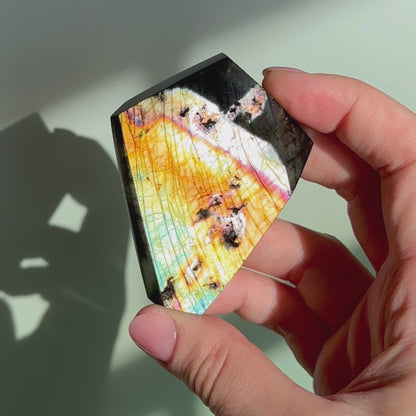 Rainbow Labradorite Faceted Free Form